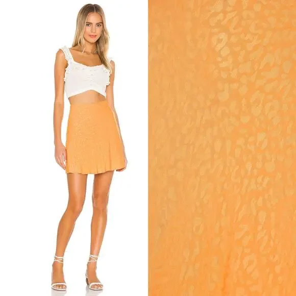 Lovers and Friends Chloe Mini Skirt in Tangerine Orange NWT Size Small